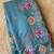 Sea green matka silk saree  with heavy floral embroidery border with running blouse
