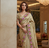 Golden Color Malti Thread Embroidery work Silk Saree