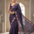 Purple Color Malti Thread Embroidery work Silk Saree