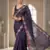 Purple Color Malti Thread Embroidery work art silk saree