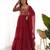 Maroon color faux georgette heavy multi thread work functional wear gown