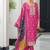 Pink color chinnon silk embroidery work wedding wear designer salwar suit