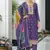 Lavender color chinnon silk embroidery work wedding wear designer salwar suit