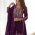 Purple color chinnon silk embroidery work wedding wear palazo set