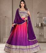 Purple Designer Faux Georgette Lehenga