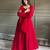 Red color faux georgette heavy embroidery work functional wear gown