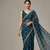Blue Color Sequins With Zari Thread Embroidery work Chiffon Saree