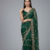 Green Color Sequins With Zari Thread Embroidery work Chiffon Saree