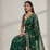 Green Color Sequins With Zari Thread Embroidery work Chiffon Saree