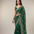 Green Color Sequins With Zari Thread Embroidery work Chiffon Saree