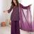 Wine color crunchy silk party wear palazo set
