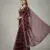 Maroon  Color Sequins With Zari Thread Embroidery work Chiffon Saree