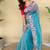 Sky blue royal gabanna silk saree woven in a shiny dual-tone finish