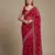 Red Color Sequins With Zari Thread Embroidery work Chiffon Saree