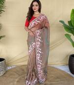 green royal gabanna silk saree woven in a shiny dual-tone finish