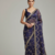 Purple Color Sequins With Zari Thread Embroidery work Chiffon Saree