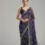 Purple Color Sequins With Zari Thread Embroidery work Chiffon Saree