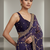 Purple Color Sequins With Zari Thread Embroidery work Chiffon Saree
