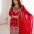 Red color faux georgette heavy embroidery work functional wear palazo set