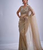Mouse color kanjivaram pure silk zircon cutdana & sequence handwork saree