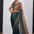 Gold & morpeach color fendi satin silk peding zircon handwork saree