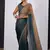 Gold & morpeach color fendi satin silk peding zircon handwork saree