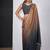 Gold & darkgrey color fendi satin silk peding zircon handwork saree