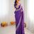 Purple color faux georgette bandhni print & embroidered border saree