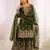 Green color gymmi silk embroidery work wedding wear sharara set