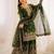 Green color gymmi silk embroidery work wedding wear sharara set