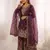 Wine color gymmi silk embroidery work wedding wear sharara set
