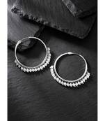 Aheli silver plated pearl big circle large round chandbali earring for women indian traditional jewellery