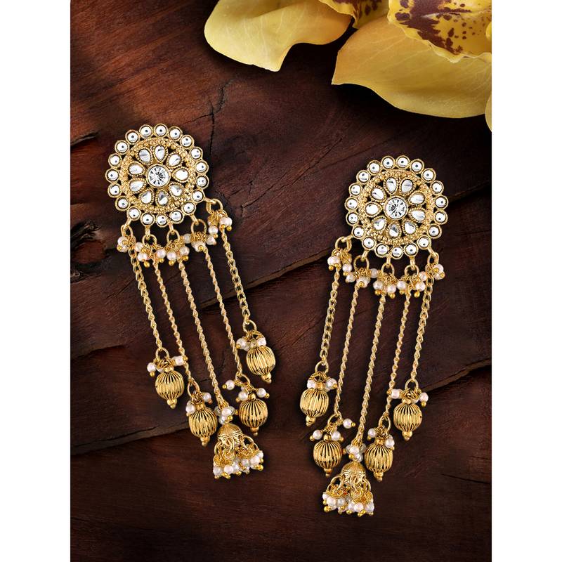 Peora gold plated chandbali earrings for women & girl