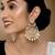 Peora gold plated indian ethnic bridal kundan pearl chandbali earrings fancy fashion traditional jewellery