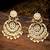Peora gold plated indian ethnic bridal kundan pearl chandbali earrings fancy fashion traditional jewellery