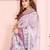 Light grey printed art silk designer pallu saree