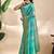 Rama green printed art silk designer pallu saree