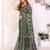 Green printed art silk designer pallu saree