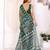 Green printed art silk designer pallu saree