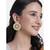 Peora white 18k gold plated kundan beads studed round stud earrings for girls & women