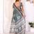 Brown printed art silk designer pallu saree