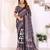 Black printed art silk designer pallu saree