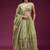 Olive green Embroidered Wedding Lehenga Choli with Dupatta.