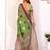 Parrot green printed art silk designer pallu saree