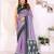Purple printed art silk designer pallu saree