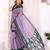 Purple printed art silk designer pallu saree
