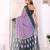 Purple printed art silk designer pallu saree