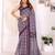 Wine printed art silk designer pallu saree