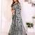 Grey printed art silk designer pallu saree