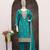 Turquoise color embroidery work fendy silk wedding wear salwar suit